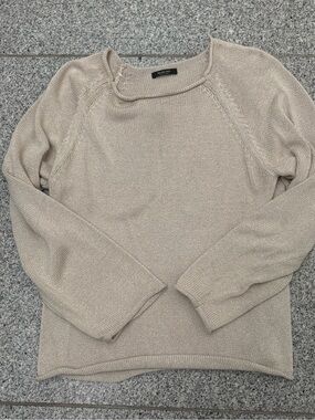 Massimo Dutti Silky Knit Scoop Neck Knit Sweater